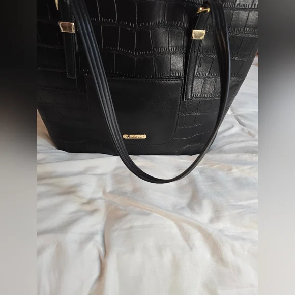 MONTANA WEST Black Crocodile-Embossed Tote Bag 14x11x3.5 - Picture 2 of 10